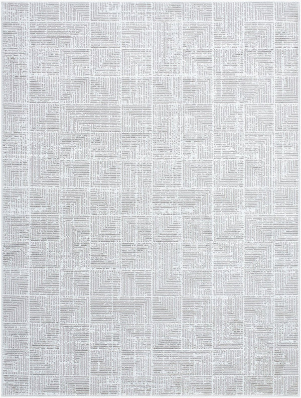 Livabliss Nesta Machine Woven Polyester Area Rug Structured Pattern for High Traffic Living Spaces Light Beige, Iv 5'3" x 7' NST2302-537