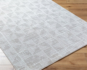 Livabliss Nesta Machine Woven Polyester Area Rug Structured Pattern for High Traffic Living Spaces Light Beige, Iv 7'10" x 10' NST2302-71010