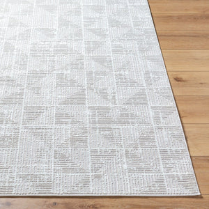 Livabliss Nesta Machine Woven Polyester Area Rug Structured Pattern for High Traffic Living Spaces Light Beige, Iv 7'10" x 10' NST2302-71010