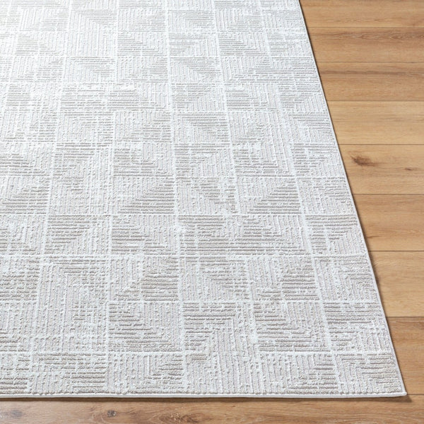 Livabliss Nesta Machine Woven Polyester Area Rug Structured Pattern for High Traffic Living Spaces Light Beige, Iv 7'10" x 10' NST2302-71010