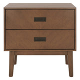 Safavieh Donald 2 Drawer Nightstand XII23 Wheat / Bronze Wood NST6405B