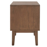 Safavieh Donald 2 Drawer Nightstand XII23 Wheat / Bronze Wood NST6405B