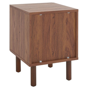 Safavieh Ophelia 1 Door Night Stand XII23 Walnut / Natural Wood NST9603A