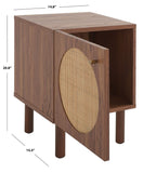 Safavieh Ophelia 1 Door Night Stand XII23 Walnut / Natural Wood NST9603A