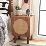 Safavieh Ophelia 1 Door Night Stand XII23 Walnut / Natural Wood NST9603A