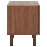 Safavieh Ophelia 1 Door Night Stand XII23 Walnut / Natural Wood NST9603A