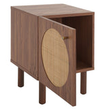 Safavieh Ophelia 1 Door Night Stand XII23 Walnut / Natural Wood NST9603A