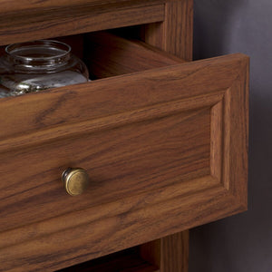 Safavieh Sondra 2 Drawer Nightstand Walnut / Gold 21.7" x 15.4" x 21.7"