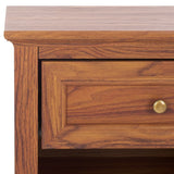 Safavieh Sondra 2 Drawer Nightstand Walnut / Gold 21.7" x 15.4" x 21.7"