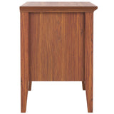 Safavieh Sondra 2 Drawer Nightstand Walnut / Gold 21.7" x 15.4" x 21.7"