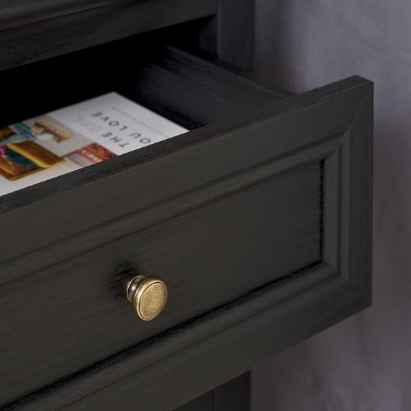 Safavieh Sondra 2 Drawer Nightstand Black / Gold  21.7" x 15.4" x 21.7"