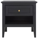 Safavieh Sondra 2 Drawer Nightstand Black / Gold  21.7" x 15.4" x 21.7"