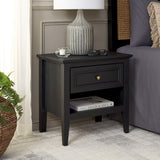 Safavieh Sondra 2 Drawer Nightstand Black / Gold  21.7" x 15.4" x 21.7"