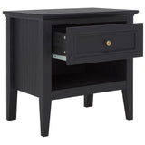 Safavieh Sondra 2 Drawer Nightstand Black / Gold  21.7" x 15.4" x 21.7"