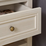 Safavieh Sondra 2 Drawer Nightstand White / Gold 21.7" x 15.4" x 21.7"