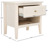 Safavieh Sondra 2 Drawer Nightstand White / Gold 21.7" x 15.4" x 21.7"