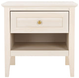 Safavieh Sondra 2 Drawer Nightstand White / Gold 21.7" x 15.4" x 21.7"