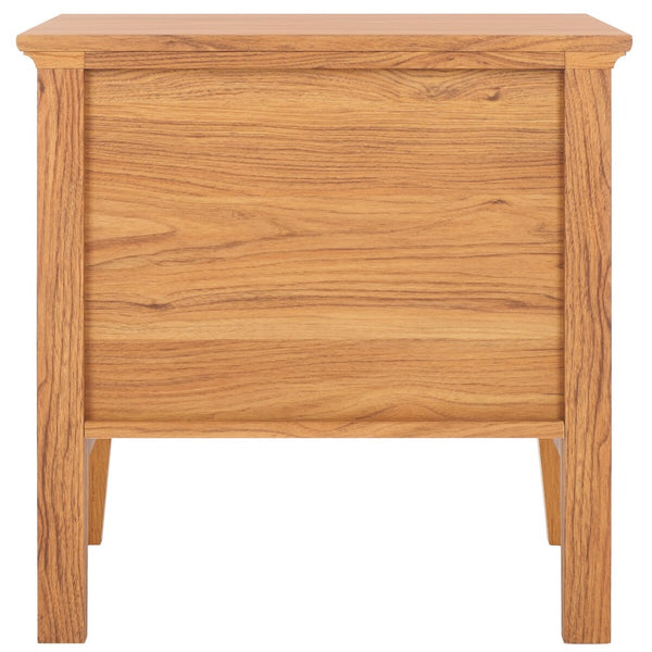 Safavieh Sondra 2 Drawer Nightstand Oak / Gold 21.7" x 15.4" x 21.7"