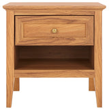 Safavieh Sondra 2 Drawer Nightstand Oak / Gold 21.7" x 15.4" x 21.7"