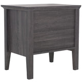 Safavieh Sondra 2 Drawer Nightstand Distressed Black / Gold 21.7" x 15.4" x 21.7"