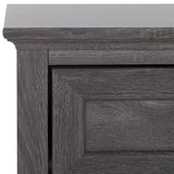 Safavieh Sondra 2 Drawer Nightstand Distressed Black / Gold 21.7" x 15.4" x 21.7"