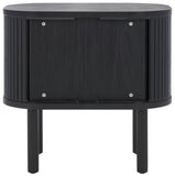 Safavieh Tealla 2 Tambour Door Nightstand Black / Gold NST9610B