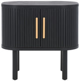 Safavieh Tealla 2 Tambour Door Nightstand Black / Gold NST9610B