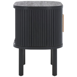 Safavieh Tealla 2 Tambour Door Nightstand Black / Gold NST9610B