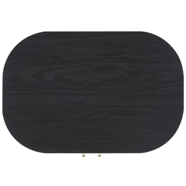 Safavieh Tealla 2 Tambour Door Nightstand Black / Gold NST9610B