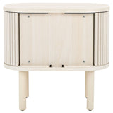 Safavieh Tealla 2 Tambour Door Nightstand Bleached White / Gold NST9610C