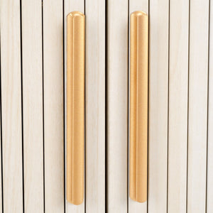 Safavieh Tealla 2 Tambour Door Nightstand Bleached White / Gold NST9610C