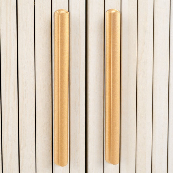 Safavieh Tealla 2 Tambour Door Nightstand Bleached White / Gold NST9610C