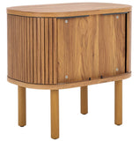 Safavieh Tealla 2 Tambour Door Nightstand Oak / Gold NST9610D