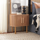 Safavieh Tealla 2 Tambour Door Nightstand Oak / Gold NST9610D