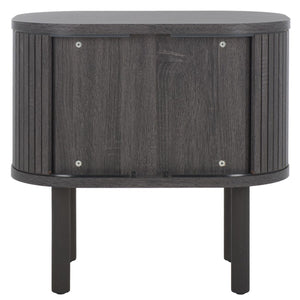 Safavieh Tealla 2 Tambour Door Nightstand Distressed Black / Gold NST9610E