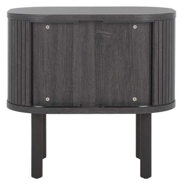 Safavieh Tealla 2 Tambour Door Nightstand Distressed Black / Gold NST9610E