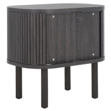 Safavieh Tealla 2 Tambour Door Nightstand Distressed Black / Gold NST9610E