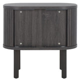 Safavieh Tealla 2 Tambour Door Nightstand Distressed Black / Gold NST9610E