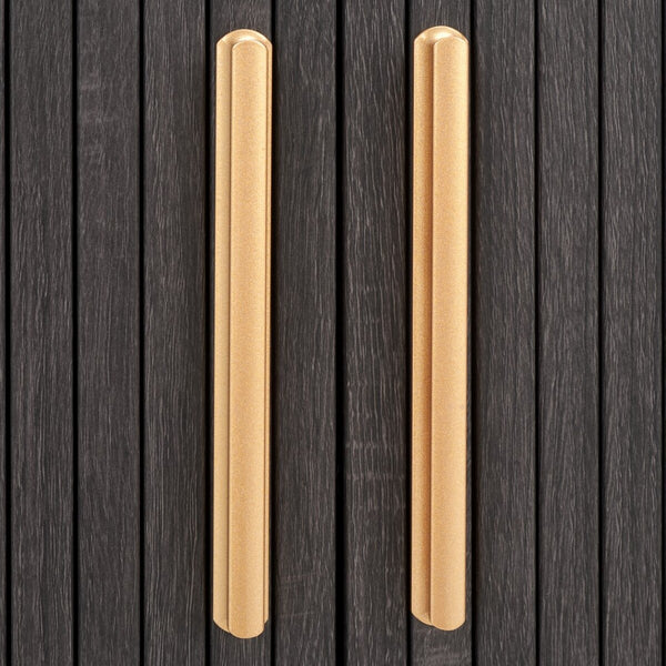 Safavieh Tealla 2 Tambour Door Nightstand Distressed Black / Gold NST9610E