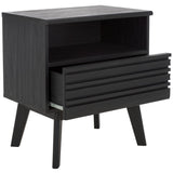 Safavieh Esma 1 Drawer 1 Shelf Nightstand Black 21.7" x 15.2" x 24.3"