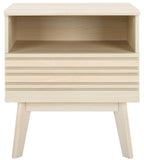 Safavieh Esma 1 Drawer 1 Shelf Nightstand White 21.7" x 15.2" x 24.3"