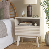 Safavieh Esma 1 Drawer 1 Shelf Nightstand White 21.7" x 15.2" x 24.3"