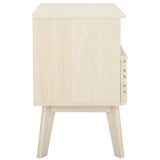 Safavieh Esma 1 Drawer 1 Shelf Nightstand White 21.7" x 15.2" x 24.3"