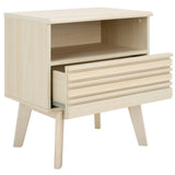 Safavieh Esma 1 Drawer 1 Shelf Nightstand White 21.7" x 15.2" x 24.3"