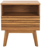 Safavieh Esma 1 Drawer 1 Shelf Nightstand Oak 21.7" x 15.2" x 24.3"