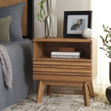 Safavieh Esma 1 Drawer 1 Shelf Nightstand Oak 21.7" x 15.2" x 24.3"