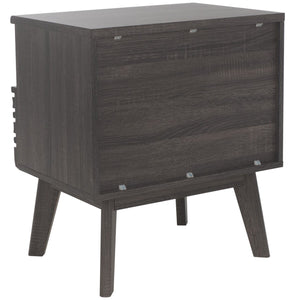 Safavieh Esma 1 Drawer 1 Shelf Nightstand Distressed Black 21.7" x 15.2" x 24.3"