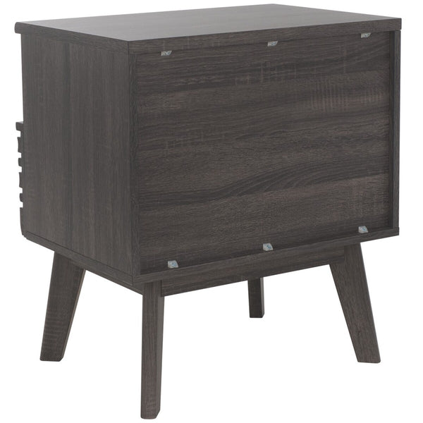 Safavieh Esma 1 Drawer 1 Shelf Nightstand Distressed Black 21.7" x 15.2" x 24.3"
