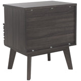 Safavieh Esma 1 Drawer 1 Shelf Nightstand Distressed Black 21.7" x 15.2" x 24.3"