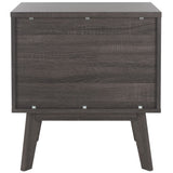 Safavieh Esma 1 Drawer 1 Shelf Nightstand Distressed Black 21.7" x 15.2" x 24.3"